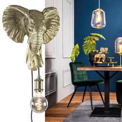 Light and Living wandlamp Elephant licht goud
