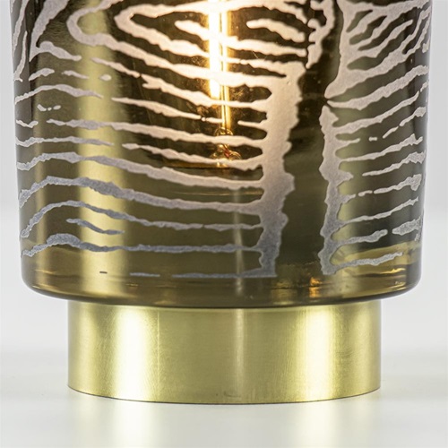 Tafellamp Zebra grijs goud op batterijen Light & Living