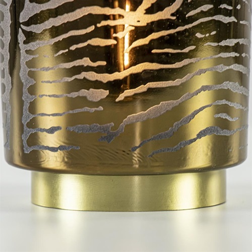 Light and living tafellamp grijs goud op batterijen Zebra