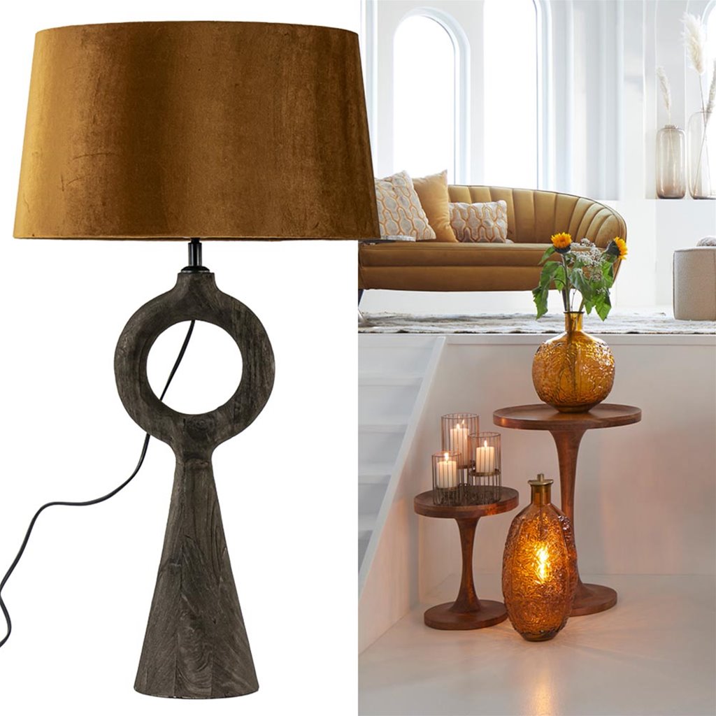 Lampvoet Sabuli hout donker bruin excl. kap