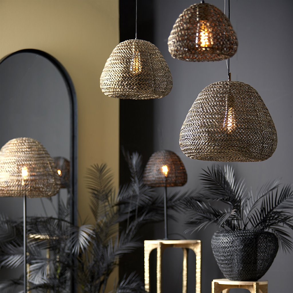 Grote hanglamp Finou antiek brons met zwart