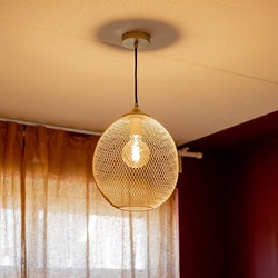 Metalen hanglamp Moroc goud 30 cm