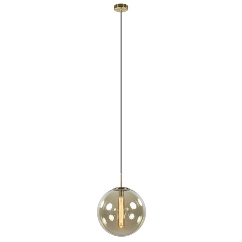 Hanglamp Medina satin gold/amber glas 40cm