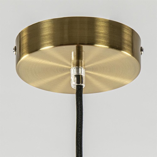 Hanglamp Medina satin gold/amber glas 40cm
