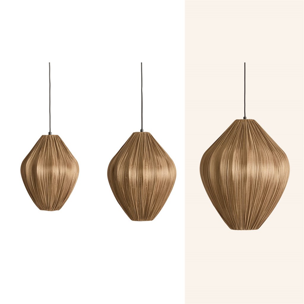 Verita stoffen hanglamp met warme bruin tint maat L