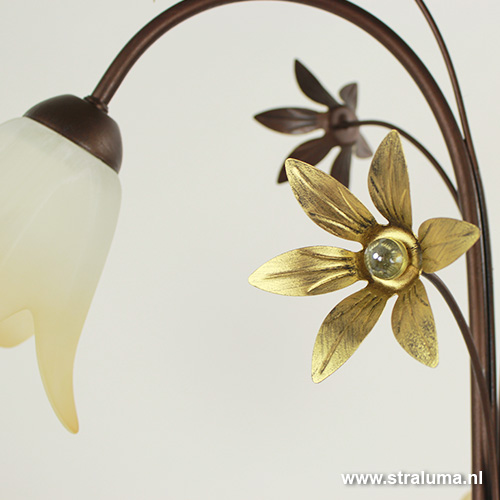 Onbevreesd Scorch waterval Klassieke vloerlamp bruin met bloemen | Straluma