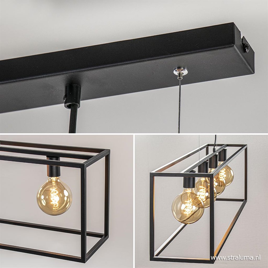 Hanglamp balk open frame 4-lichts | Straluma
