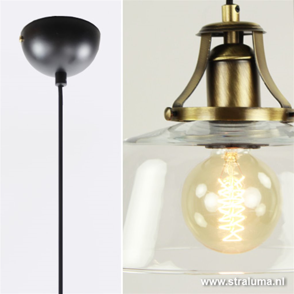 Landelijke hanglamp glas keuken-bar-wc