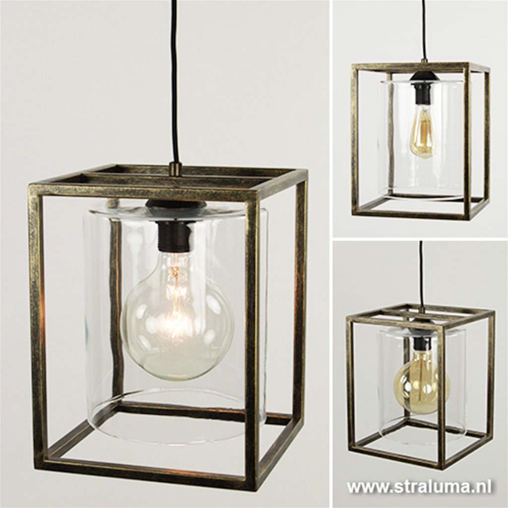 Strak klassieke hanglamp lantaarn frame