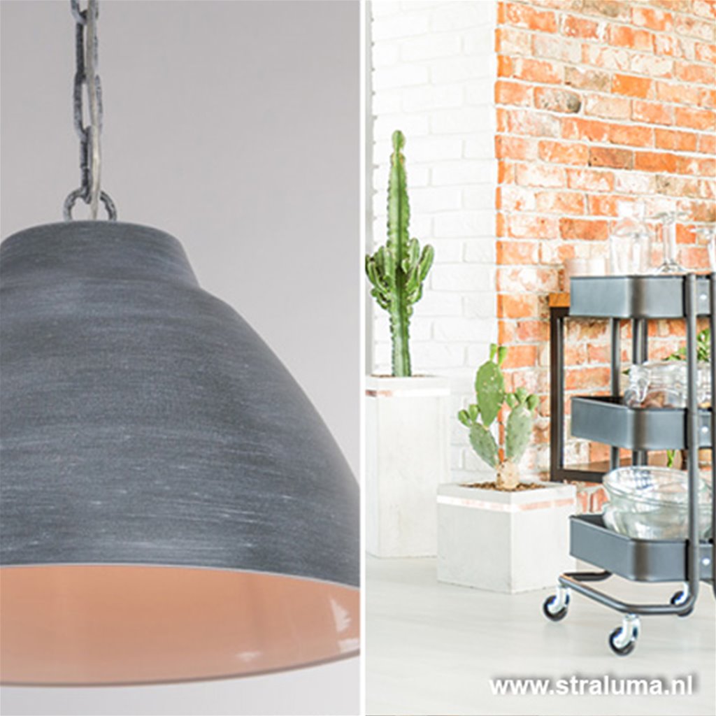 Industriële eettafel hanglamp betonlook