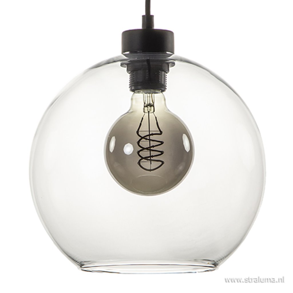 pk zeemijl Gentleman vriendelijk Hanglamp glazen bol 4-l modern clear | Straluma
