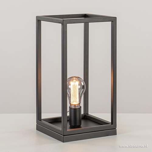 Vierkante tafellamp frame zwart modern