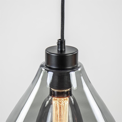 Luxe 3-lichts hanglamp rond met gemixt smoke glas