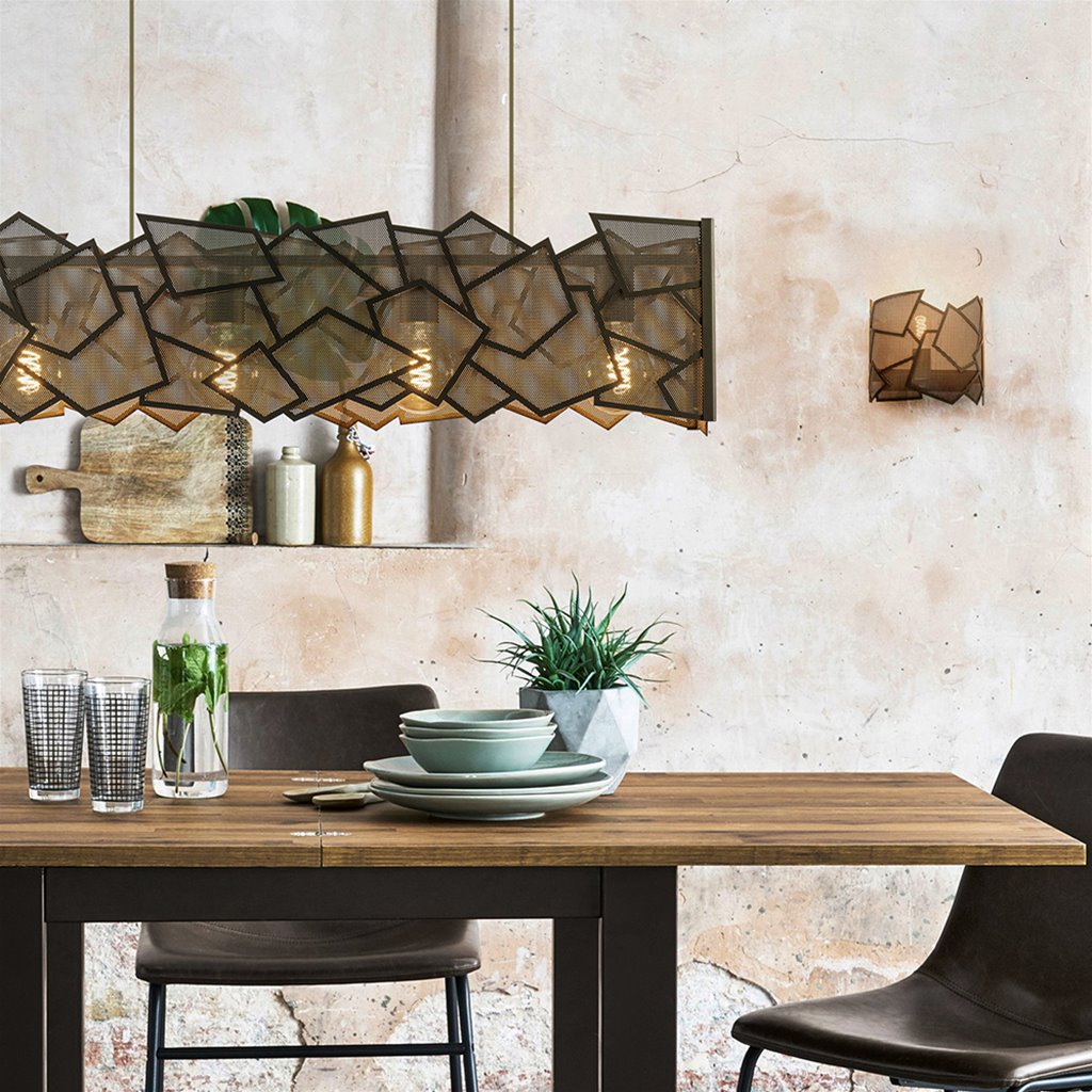 Wandlamp Puzzle Squares - Donker Brons