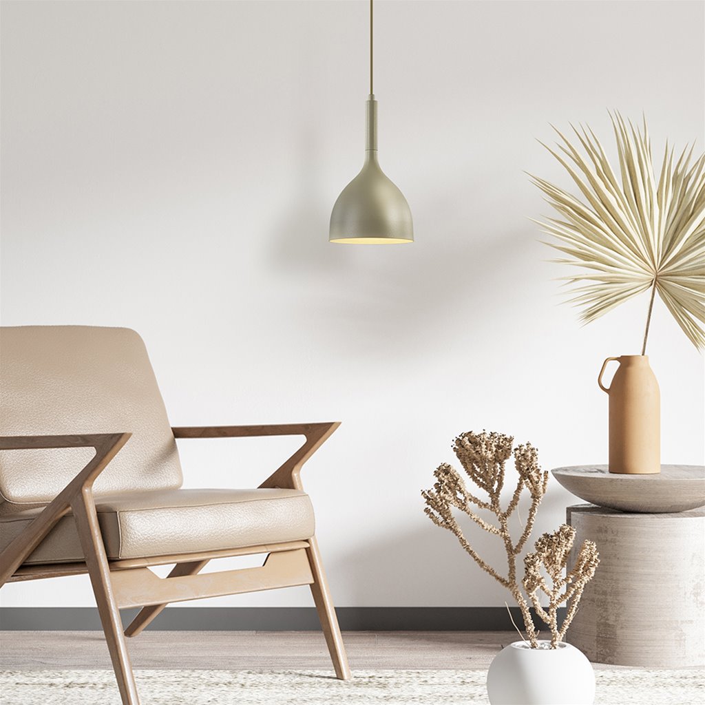 Kleine hanglamp beige