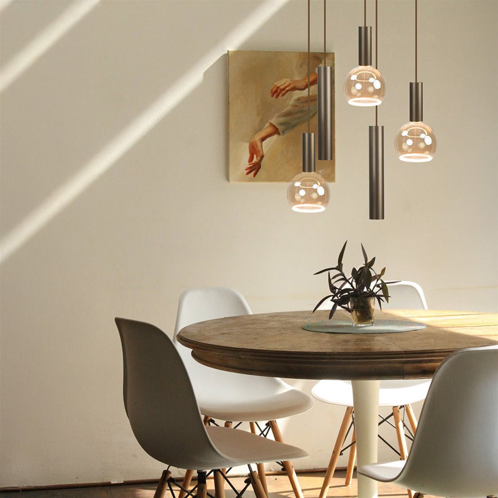 Hanglamp 5L Pendel Rond - Titanium
