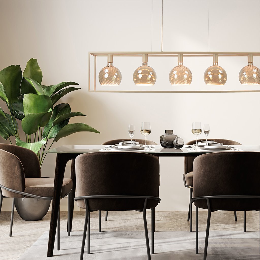 Hanglamp 5-Lichts - Beige