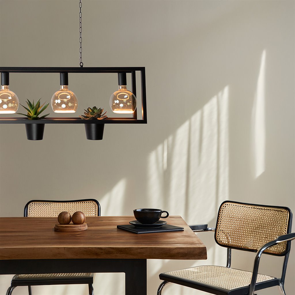 Hanglamp 5L met bloempotten - Zwart