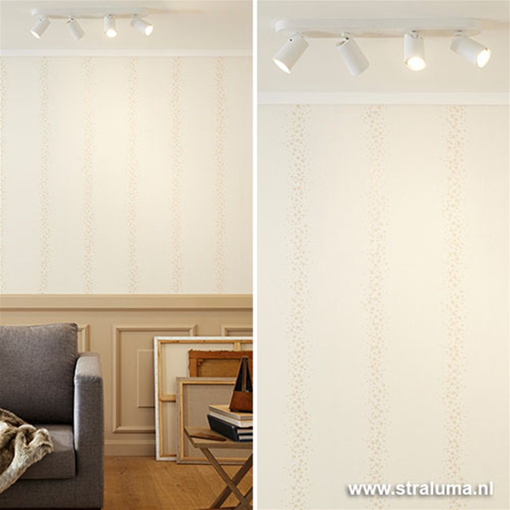 Opbouwspot 4-lichts balk wit incl. led