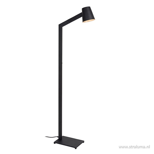 Rusteloosheid mengsel Pidgin Moderne design vloerlamp zwart | Straluma