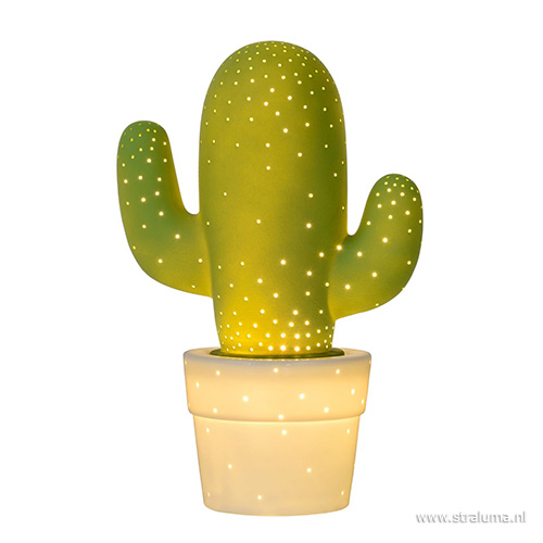 Tafellamp cactus groen wit |
