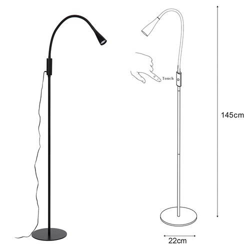 Moderne leeslamp flexibel met dimbaar LED