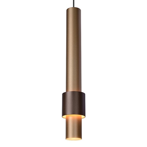 Landelijke 5-lichts LED hanglamp cilinders bruin
