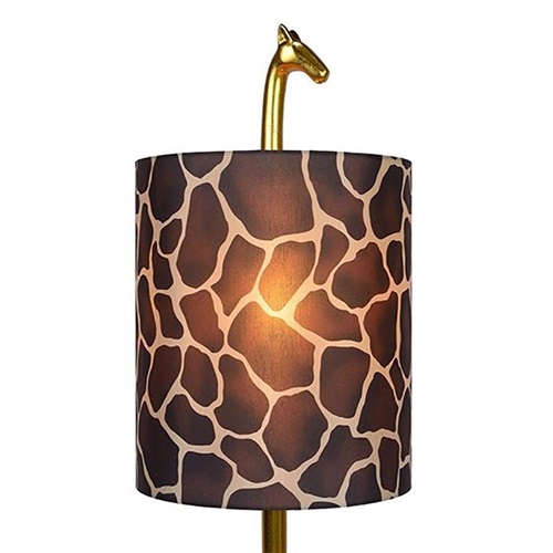 Botanische vloerlamp Giraf goud met bruin