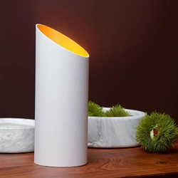 Tafellamp uplighter mat wit met goud