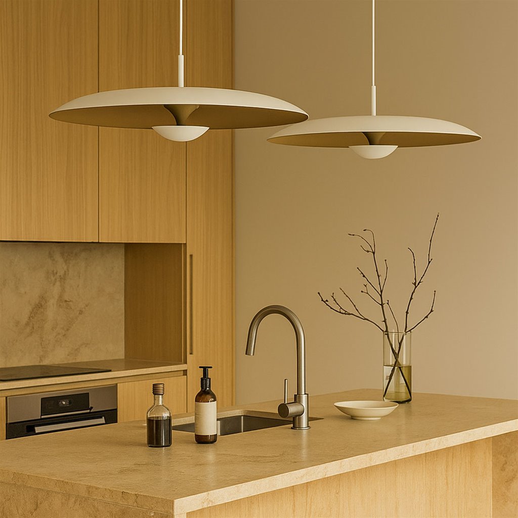Lucide hanglamp 60 ronde vorm in de kleurwit champagne kleur