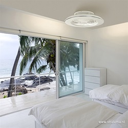 Moderne plafondventilator wit incl. LED