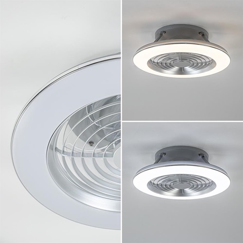 Zilveren ventilator inclusief LED klein