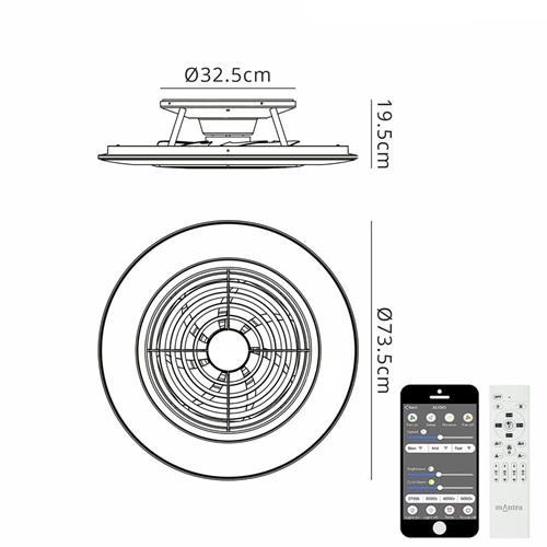 Ventilator Alisio XL zwart afst.bed./app