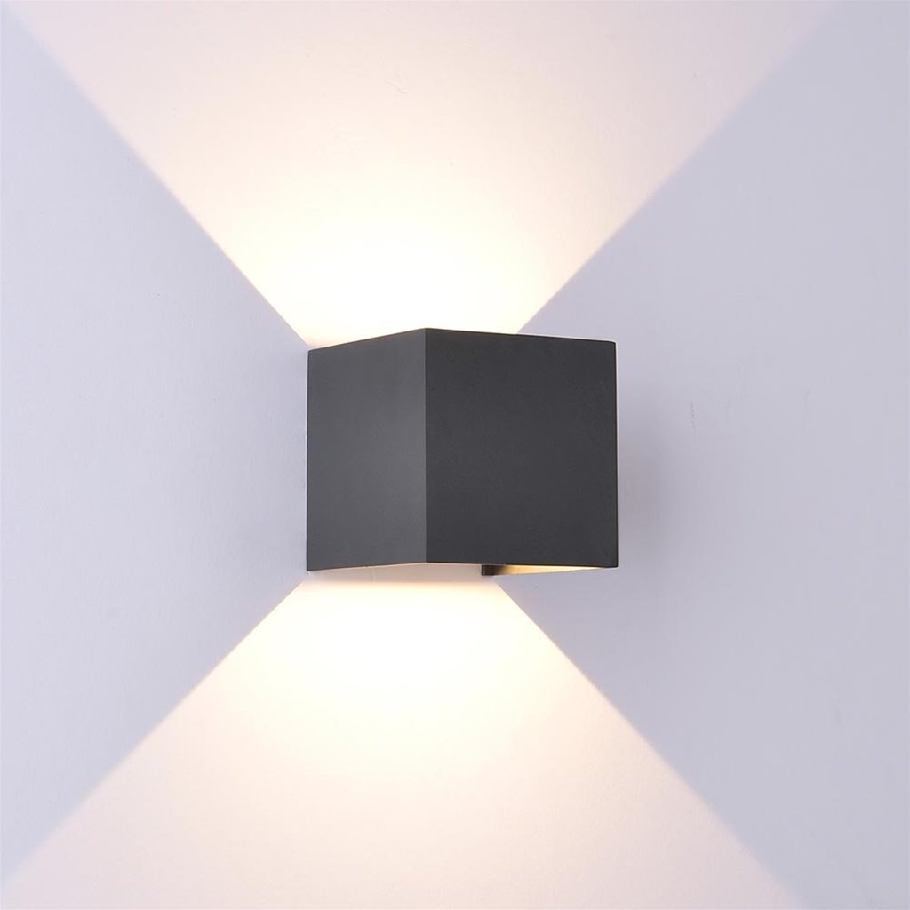 Luxe Trappenhuis JEP Buitenlamp kubus zwart verstelbaar IP54 | Straluma
