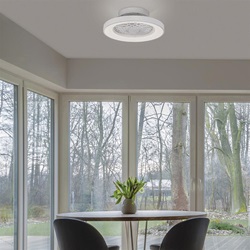 Kleine plafondventilator wit inclusief LED