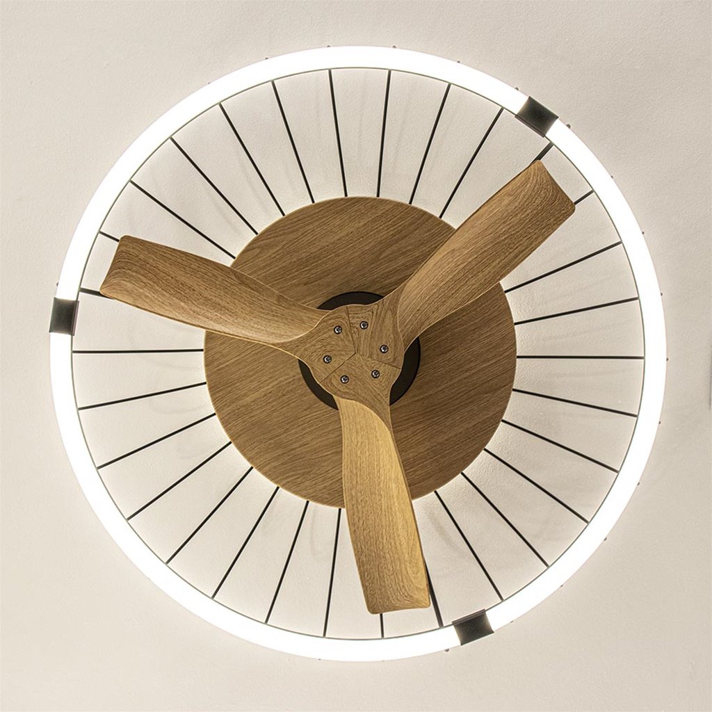 Raar Atlas Afgrond Luxe plafondventilator zwart/hout met LED en Bluetooth | Straluma