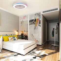 Moderne plafondventilator wit inclusief LED en color