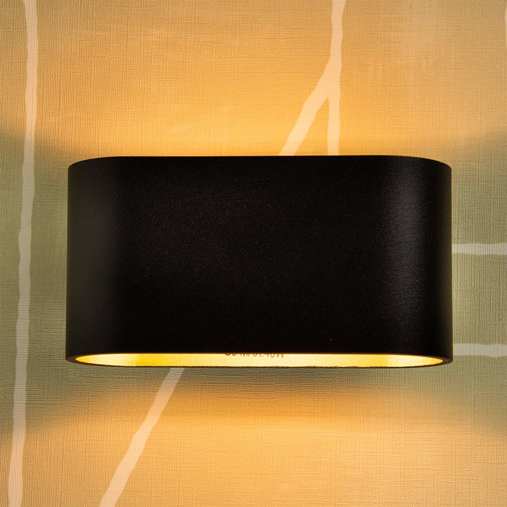 Wandlamp xera zwart/goud