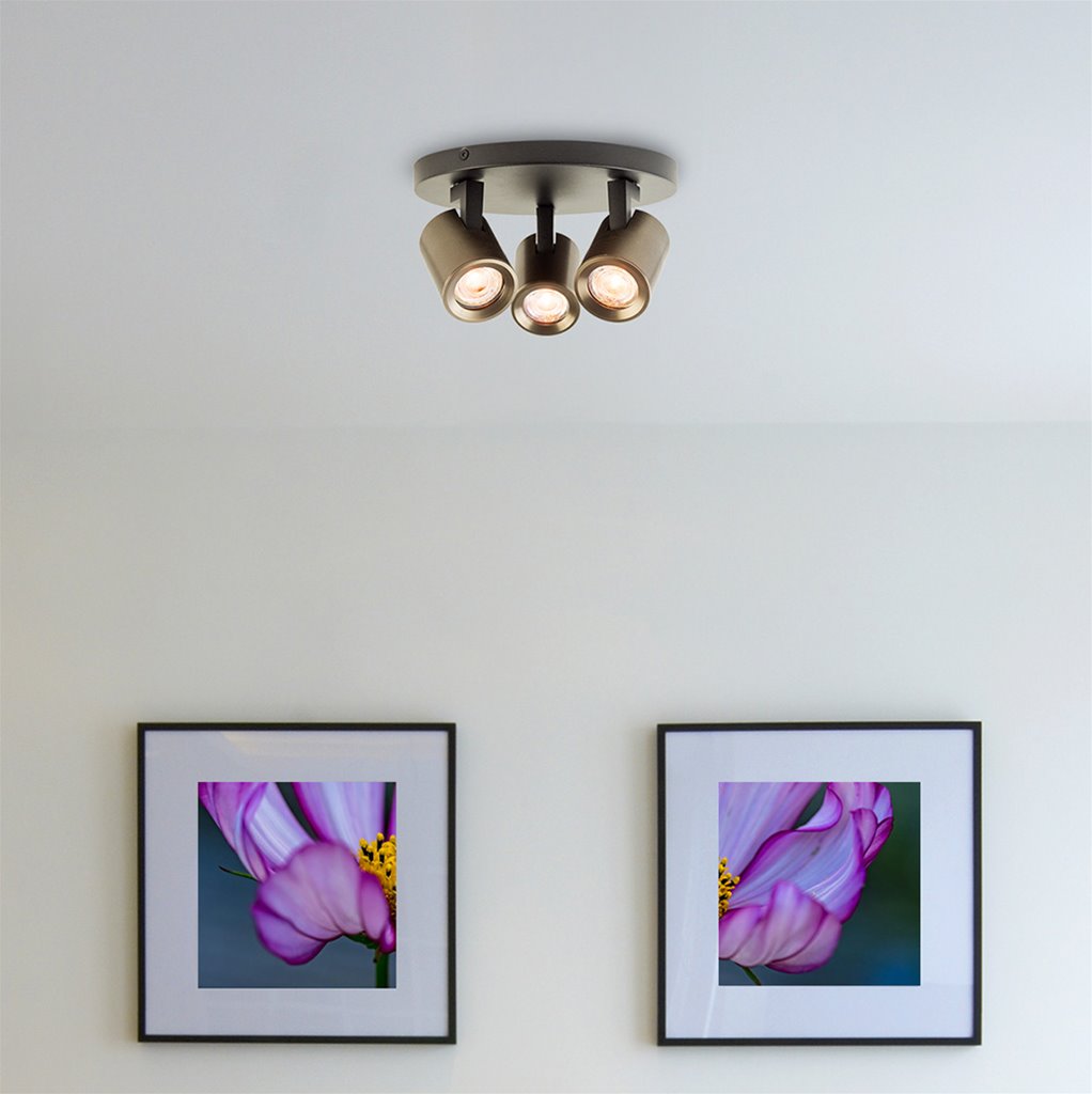 Plafondspot 3-Lichts zwart titanium