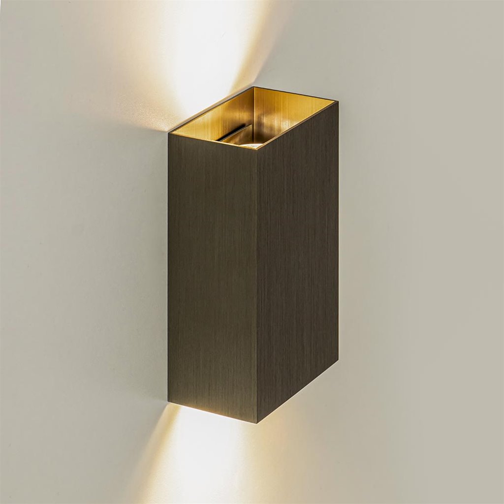 Wandlamp rechthoek titanium 2-lichts