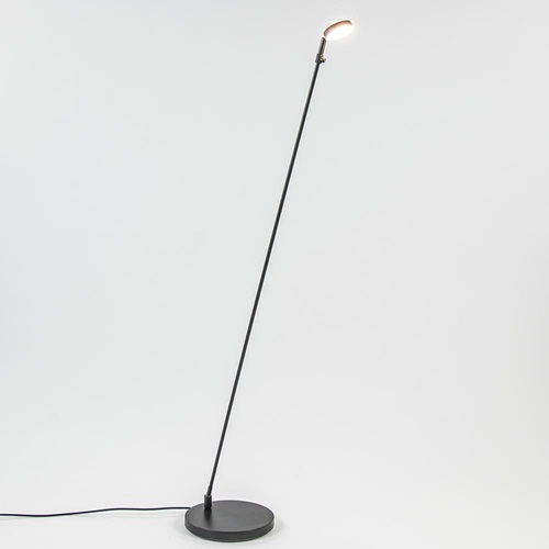 Verstelbare LED leeslamp zwart geborsteld staal dim-to-warm