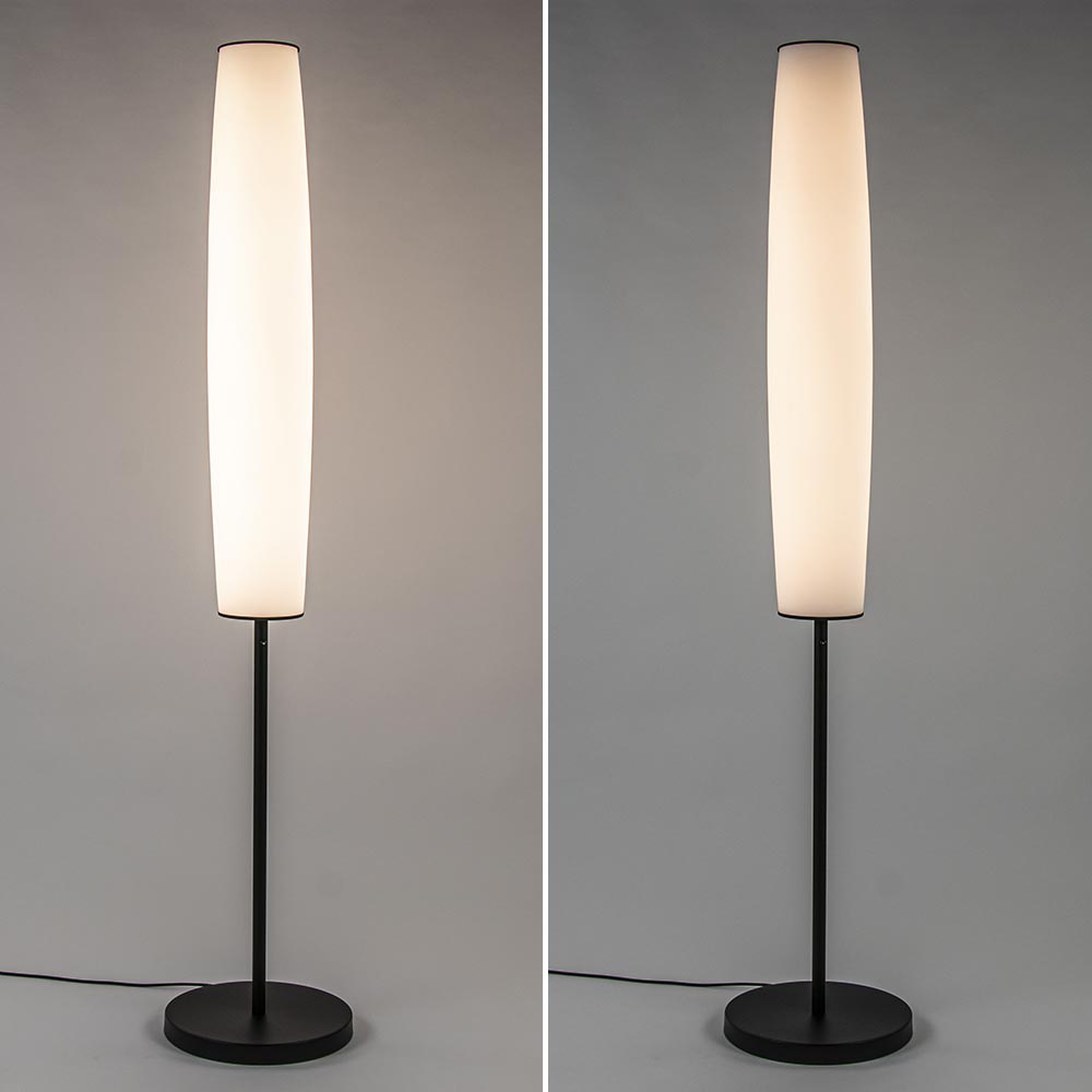hoek heroïsch tegenkomen Moderne design vloerlamp zwart met opaal glas dim to warm | Straluma