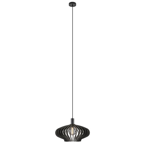 Ronde eettafelhanglamp Ufo mat zwart 55 cm