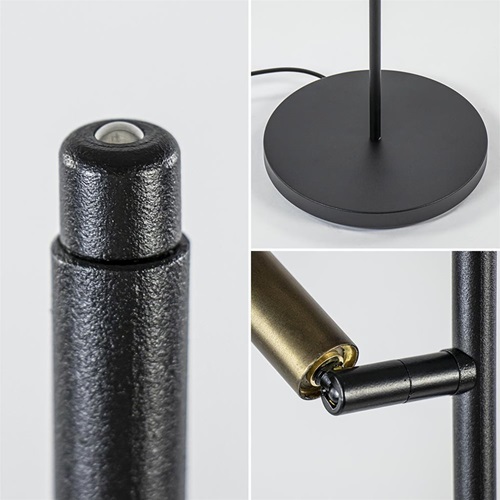Vloerlamp Flute 2L spot zwart/brons