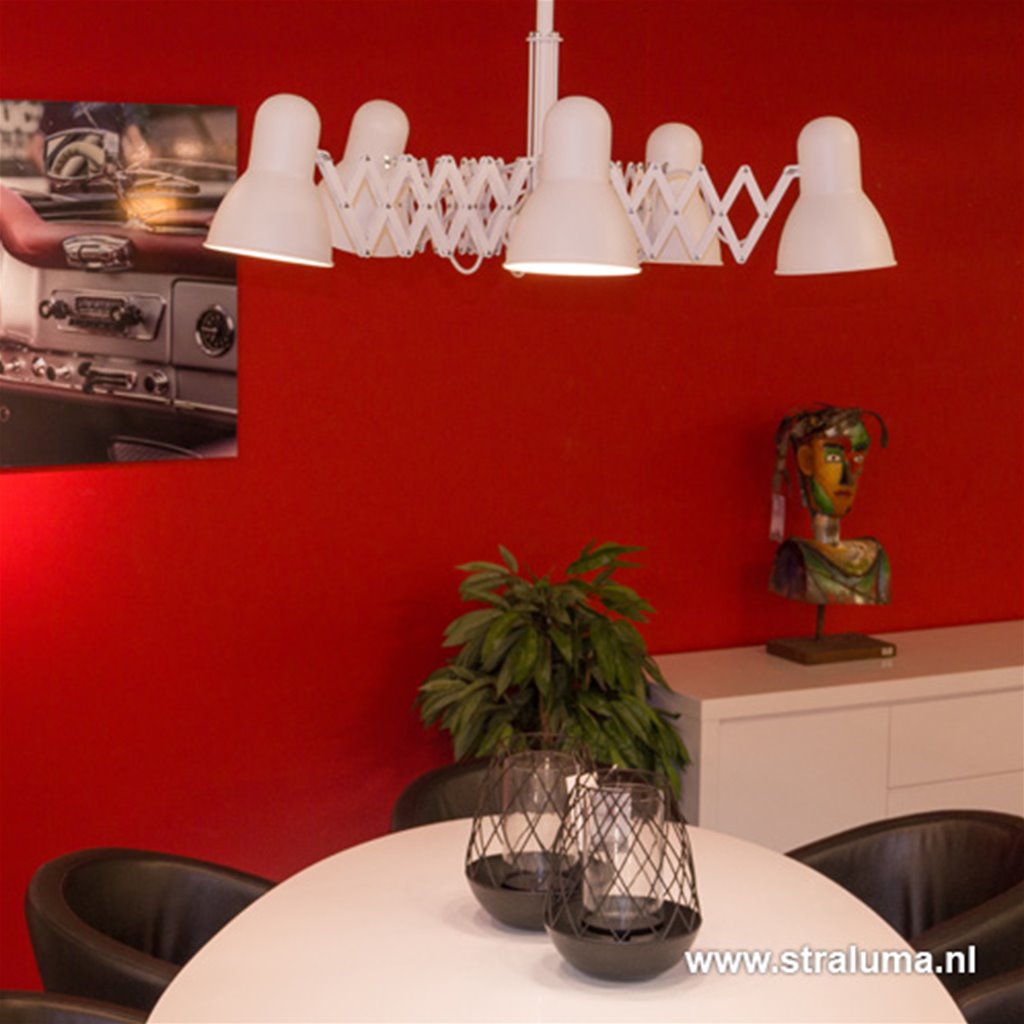 Verstelbare eettafel-plafondlamp wit