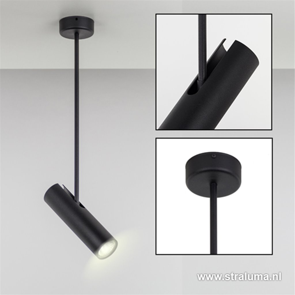 ventilator verdiepen Glimmend Zwarte verstelbare plafondlamp-spot Eye | Straluma