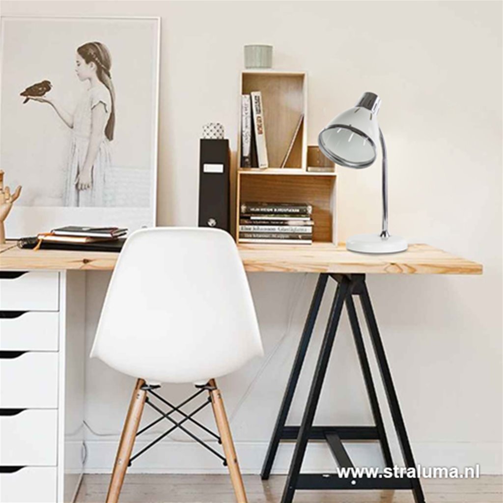 Witte leeslamp - bureaulamp Medina