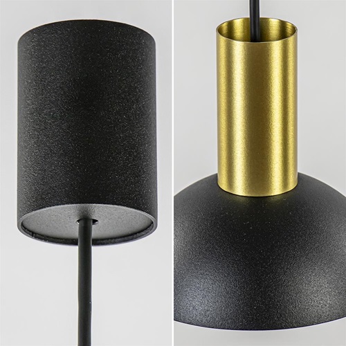 Ronde hanglamp zwart met brons klein