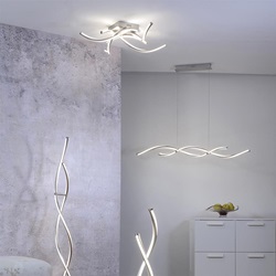 Smart plafondlamp spiraal nikkel modern