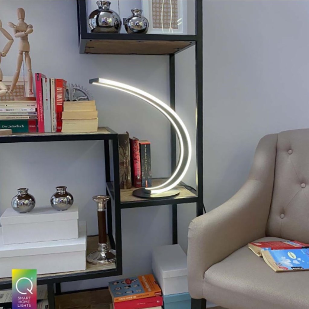 Smart tafellamp antraciet met dimbaar LED
